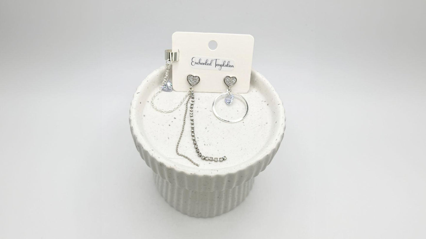 Silver Mismatch with Ear Cuff