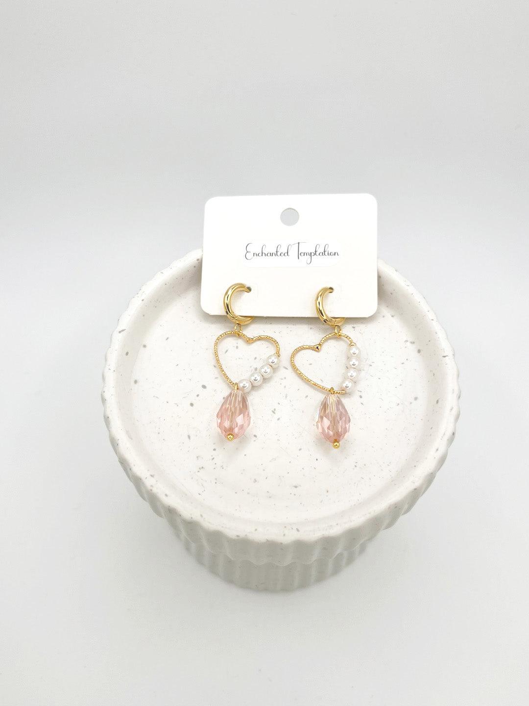 Gold Heart Huggie Hoops