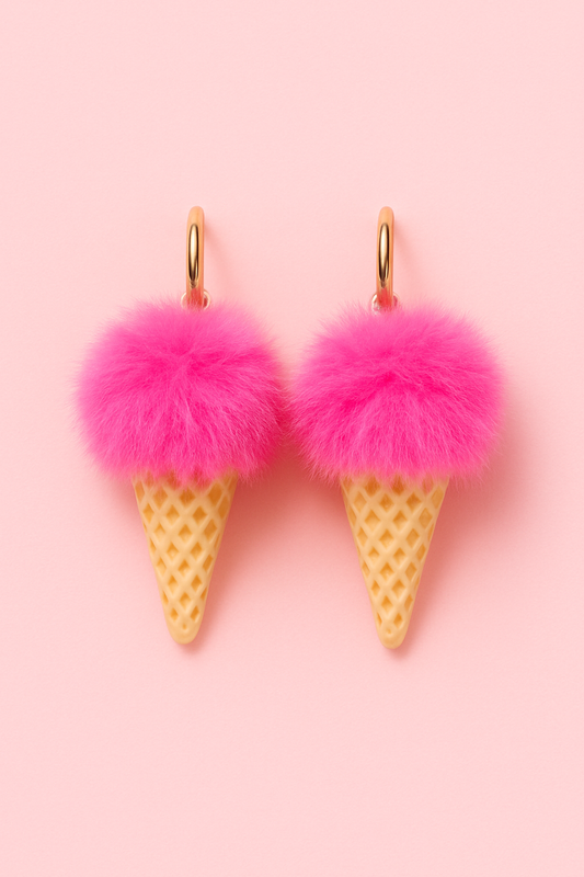Pink pompom Ice cream
