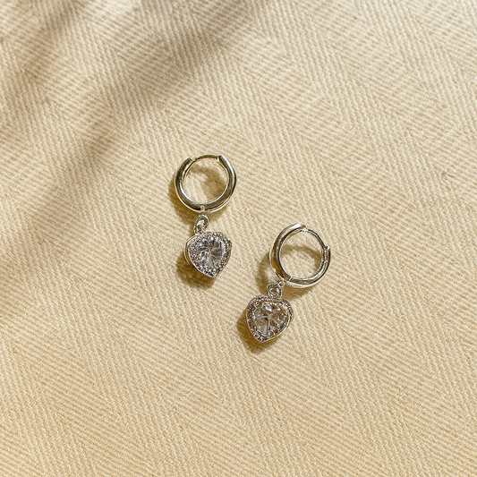 Zirconia Pendant Huggie Hoop